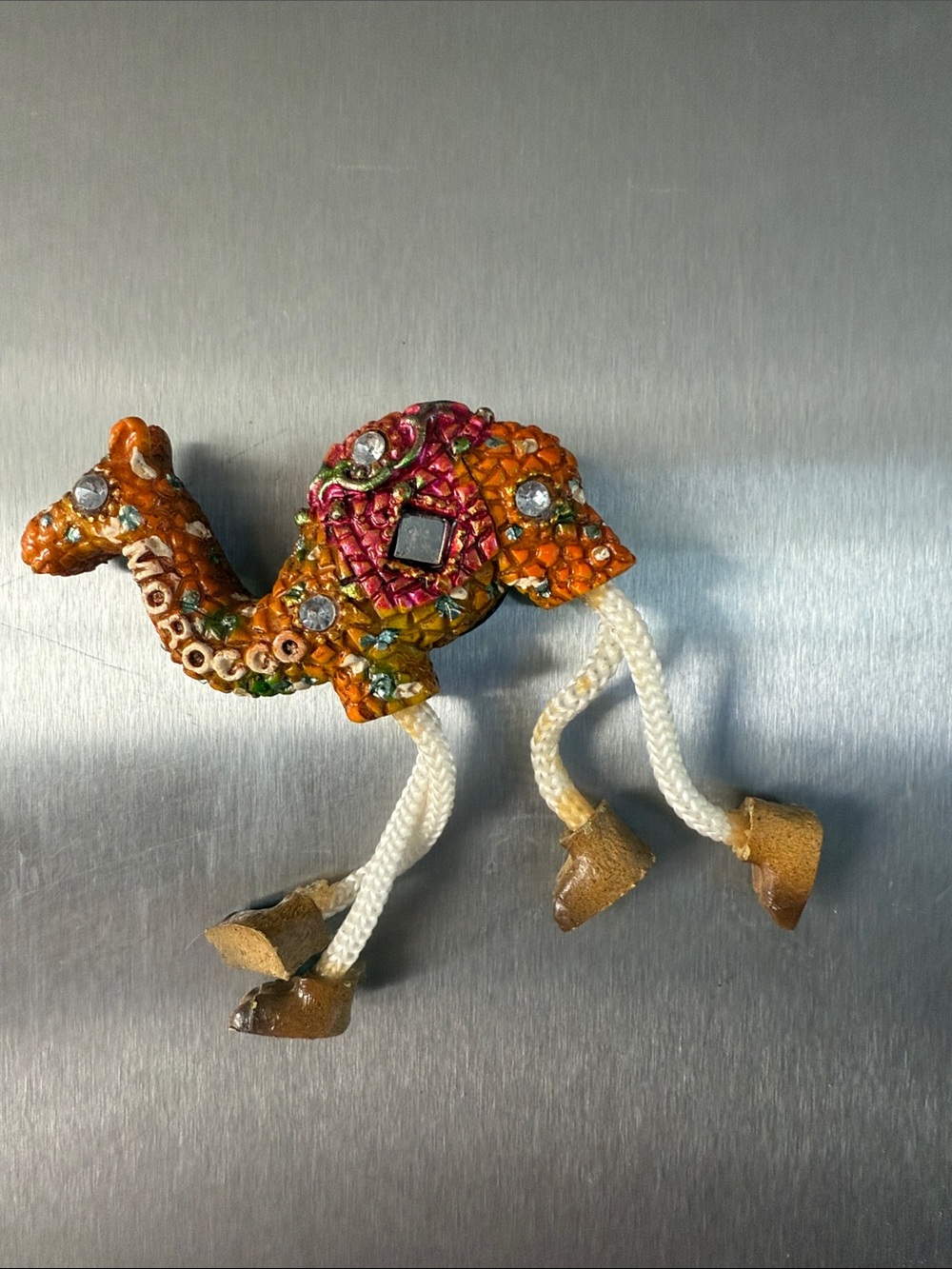 Whimsical Bejeweled Camel Wall Accent - Orange